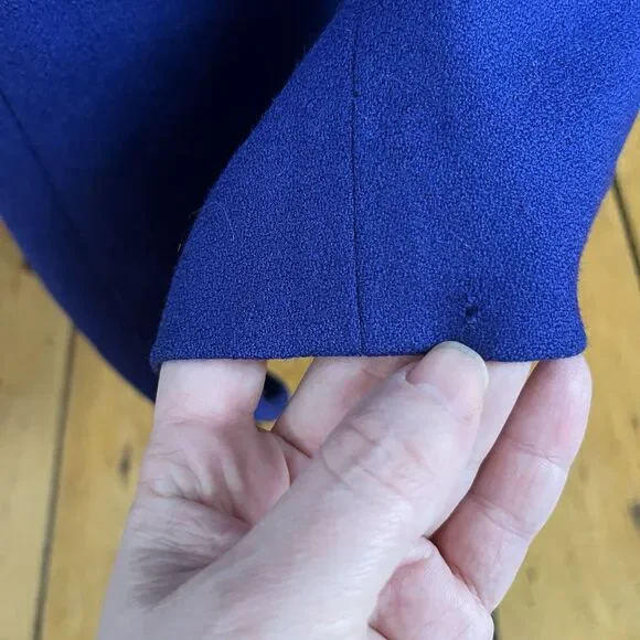 VTG 90s J.G. Hook Wool Shift Dress Royal Blue Long Sleeve Preppy Academia Size12 - Picture 11 of 12